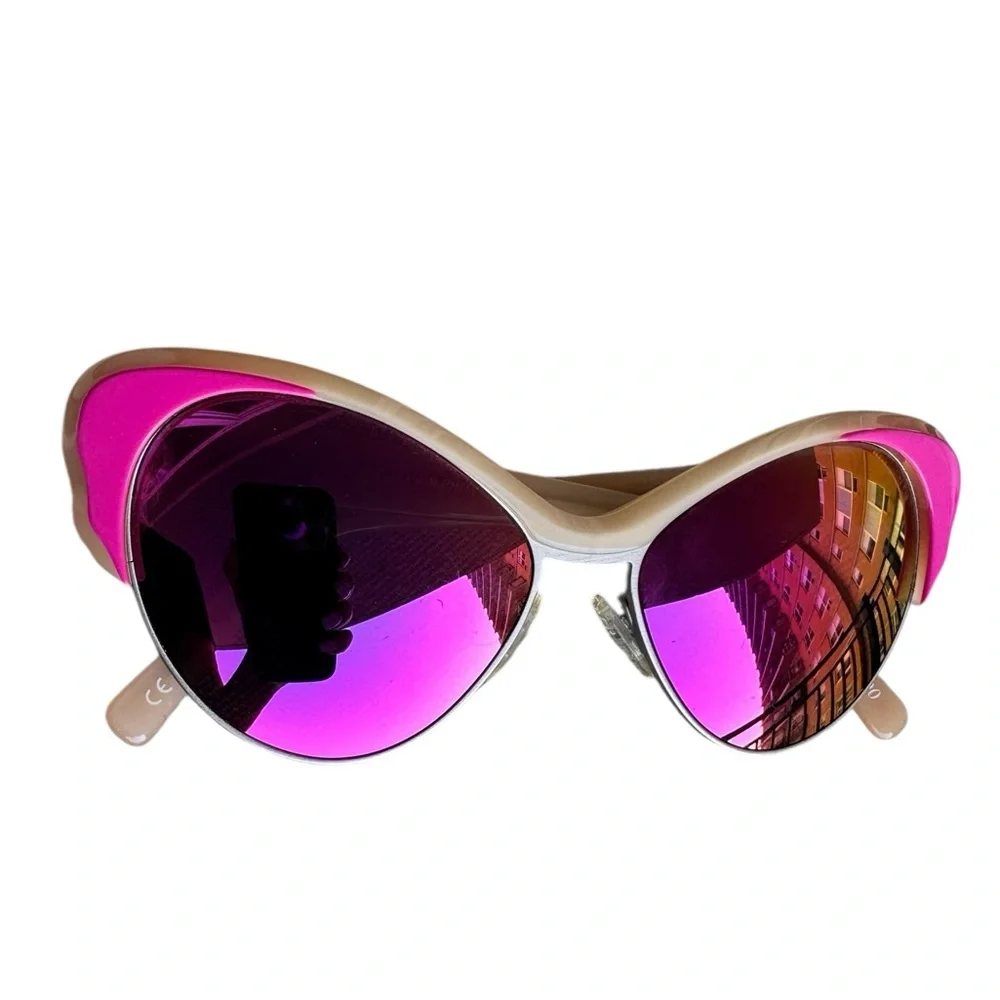 Andy Wolf Sweet Summer Breeze Cat Eye Sunglasses in Pink and Beige